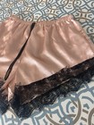 Women   s Pink Satin Sleep Shorts black Lace Trim 2xl Plus Size