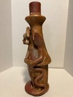 Vintage Native Mexican Handmade Terra Cotta Clay Aztec Incense Burner 11  Tall