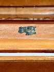 Vintage Artmex Tooled Leather Train Case  Jewelry Box  Cosmetic Case With Key