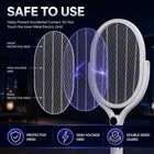 2-in-1 Electric Fly Swatter Racket Rotating Head 160    Telescopic Handle new  G