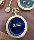 3 Vintage 1960s Brass Pocket Watch Salt Cellars W  Spoons Florence Italy Glass