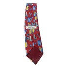 Leonardo Mens Silk Necktie Red Geometric Art Designer Tie 60  Long Wide