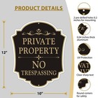 2 Pack Private Property No Trespassing Sign - 12x10 Inch Aluminum Metal Sign    