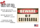 Beware Of Chihuahua Dog Metal Tin Sign Yard Outdoor Warning Fence Sign Large    