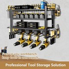 Xl Power Tool Organizer Wall Mount  Extended Heavy Duty 4 Drill Holder  4 Layer