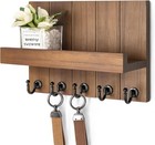 Decorative Key Holder For Wall - Rustic Key Hooks With Shelf And Mail Organiz   