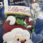 Bucilla Holly Jolly Santa 18  Felt Applique Christmas Stocking 83661 Kit New