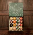 Vtg Late 1800   s Billiards Pool Balls Standard 2 1 4 Size 1-15   Cue Ball Unique 