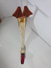 Vintage Whimsical Metal Bird Figurine Sculpture Folk Art Hand Painted Coastal 14