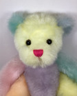 First   Main Sorbet Color Block Teddy Bear 18  Plush Toy Pastel Lace Paws  1626