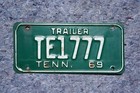 1969 Tennessee Trailer License Plate