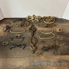 Vintage Lot 23 Cast Iron Brass Door Drawer Hardware Pulls Knobs Latches Handles