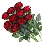 Artificial Flowers Silk Roses Real Touch Blooming Rose - Gradient Burgundy Red