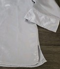 Vintage Y2k Blue Diamond Silver Satin Blouse Nwot Shiny Metallic Button Up Shirt