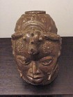 Vintage African Art Benin Bronze Head  11 5 -10 Lbs Nigeria