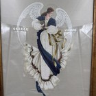 Lavender   Lace Angel Of Hope Completed Finished Framed Cross Stitch Art 21x18   