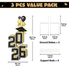 2 8ft Graduation Yard Sign Class Of 2026  Black   Gold Graduation Decorations Cl