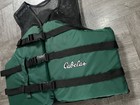 Cabela   s Adult Pfd Mesh Life Vest Fishing Flotation Jacket Size Large Green Swim