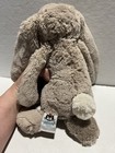 Jellycat Bashful Bunny Plush Beige Tan Floppy Ears 11    Stuffed Animal Rabbit