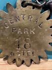 Antique Central Park Hotel Brass Fob And Skeleton Room Key - New York City - Nyc