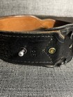 Tex Shoemaker   Sons Black Leather  Basketweave Holster Police Belt Sz N26 Vtg