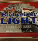 Vtg Budweiser Light Beer Mirror 18x22 Bud Anheuser Busch Framed Bar Sign 