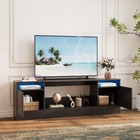 70in Led 2 Tier Tv Console Media Stand Cabinet Fit 36  Electric Fireplace Table
