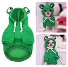 Winter Warm Cute Plush Dog Coat Hoodies For French Bulldog  Pet Halloween Frog-
