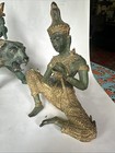 Antique 3-piece Gilt Bronze Hindu Figural Sculptures