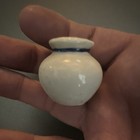 1 12 Painted Ceramic Miniature Vase White blue Floral 1 5in Dollhouse Decor