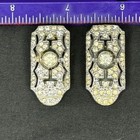      Vintage Art Deco Shoe Clips Geometric Paste Rhinestone Rhodium 1930s Glam     