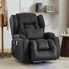 Swivel Glider Rocker Recliner Power Rocking Chair With Massage And Ambient Light