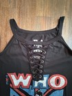 The Who My Generation Graphic Lace-up Cold Shoulder Top Black Size Plus