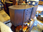 Antique  Martha Washington Mahogany Sewing Cabinet  Stand  Table