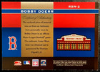 2005 Donruss Greats Red Sox Nation Bobby Doerr Autograph Game Worn Jersey Card