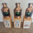 New In Box  Vintage Copper Lantern Starboard Green Nautical Ship 9 X 5 Inches