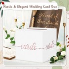 White Wedding Card Box  Rose Gold Foil Gift Card Box For Party  Wedding Recep   
