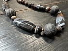 Tibetan Agate Dzi Bead Necklace  Himalayan Tribal Protection Jewelry