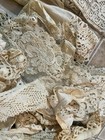 Large Antique Lace Scrap Lot Victorian Edwardian Trim Crochet Applique Bundle