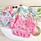  5 Pack Baby Long Sleeve Bibs Waterproof Full Sleeve Bib For Baby Infant Toddler