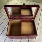 Vintage 1940-1950s Red Faux Alligator Hard Train Case Cosmetic Makeup Luggage 