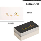 Gold Mini Thank You Cards Small Business - 100 Pk - Flat Card No Fold  2 X 3 5 I