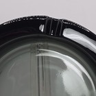 Vintage Smoke Black Clear Glass Thick Cigar Cigarette Ashtray Round Trinket Dish