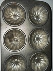 Vintage Childs Aluminum Tin Tart Muffin Pan Baking Toy Kitchen Toy Trinket Dish