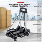 Portable Luggage Cart Collapsible Carrying Trolley Folding Dolly Push Truck Hand