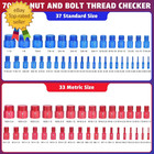 70 Pcs Thread Checker Nut And Bolt Thread Checker Set With 37 Inch And 33 Metric