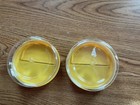 Lot Of 2 Vintage Plastic Yellow Smiley Face Snack Container Screw On Lid