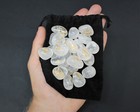 Clear Quartz Rune Stone Set Of 25   Velvet Storage Pouch  elder Futhark Runes 