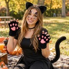 5 Pcs Cat Costumes For Women  Black Ears And Tail Set Standard 