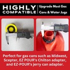 Solid Base Replacement Gas Can Cap - Yellow Coarse Thread Cap To Prevent Fuel